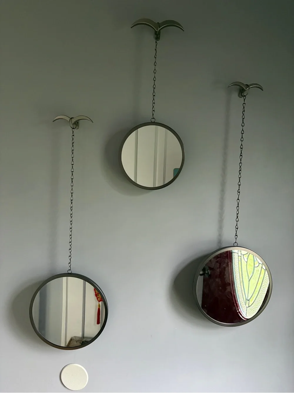 Umbra Dima Round Hanging Wall Mirrors in Bronze Frame - Set of 3